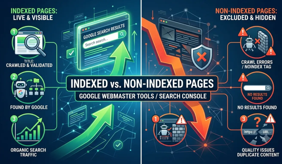 Indexed vs. non-indexed pages in Google Webmaster Tools for roofing SEO