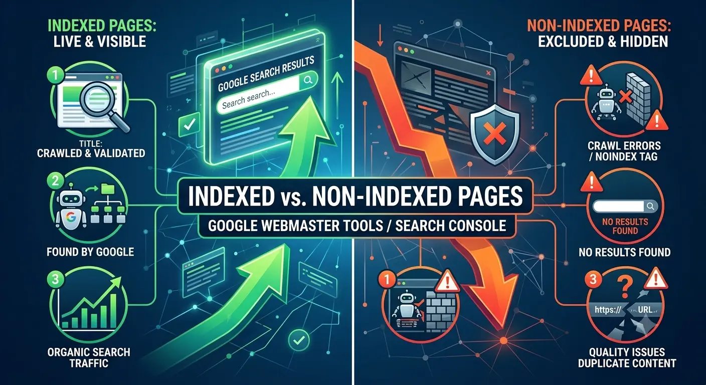 Indexed vs. non-indexed pages in Google Webmaster Tools for roofing SEO